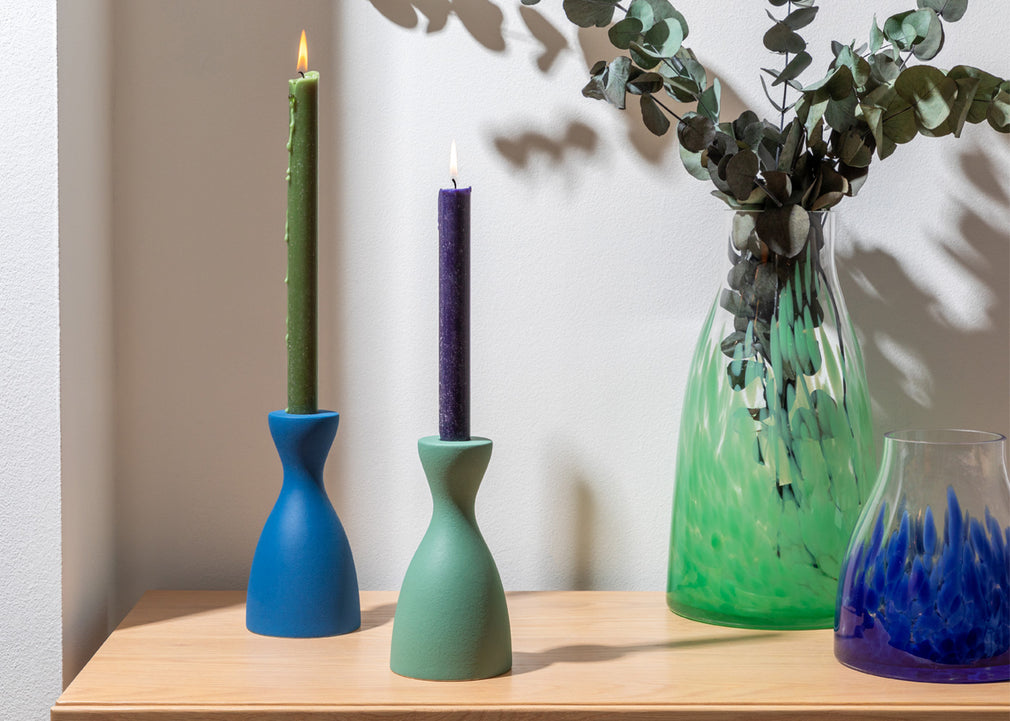 Ceramic Candlestick Blue / Medium