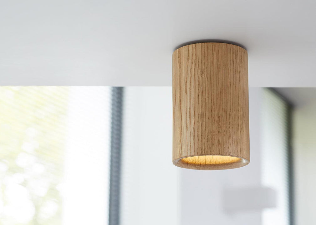 Solid Downlight Cylinder Black Stained Oak