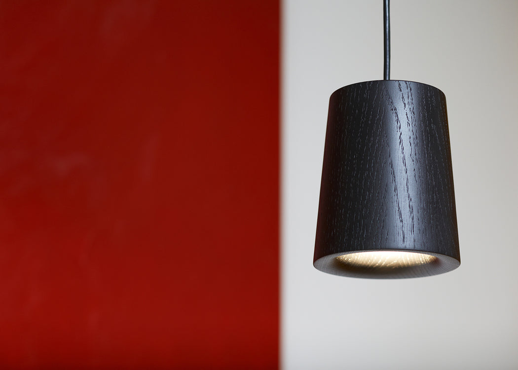 Solid Pendant Light Cone Black Stained Oak
