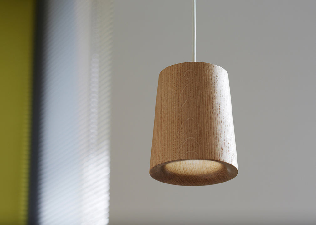 Solid Pendant Light Cone Black Stained Oak
