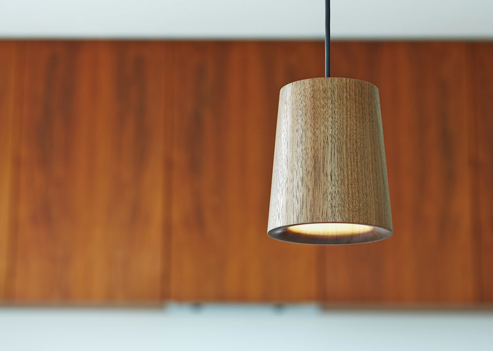 Solid Pendant Light Cone Black Stained Oak