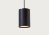 Solid Pendant Light Cylinder Black Stained Oak