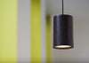 Solid Pendant Light Cylinder Black Stained Oak