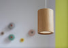Solid Pendant Light Cylinder Black Stained Oak