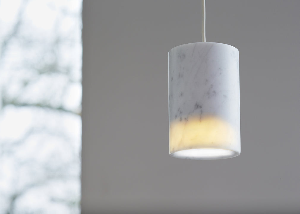 Solid Pendant Light Cylinder Black Stained Oak