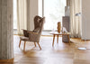 CH78 Lounge Chair with head rest Kvadrat Fiord Light Grey 151
