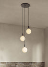 Small Black Canopy With 3 Pendants and 3 Sphere IV Bulbs Graphite