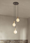 Small Black Canopy With 3 Pendants and 3 Sphere IV Bulbs Graphite