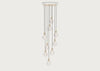 Large White Canopy With 9 Pendants and 9 Sphere IV Bulbs Oak