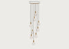 Large White Canopy With 9 Pendants and 9 Sphere IV Bulbs Oak