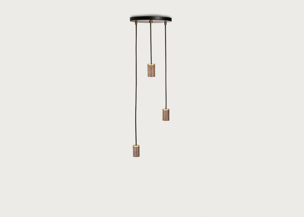 Small Black Canopy With 3 Pendants Graphite