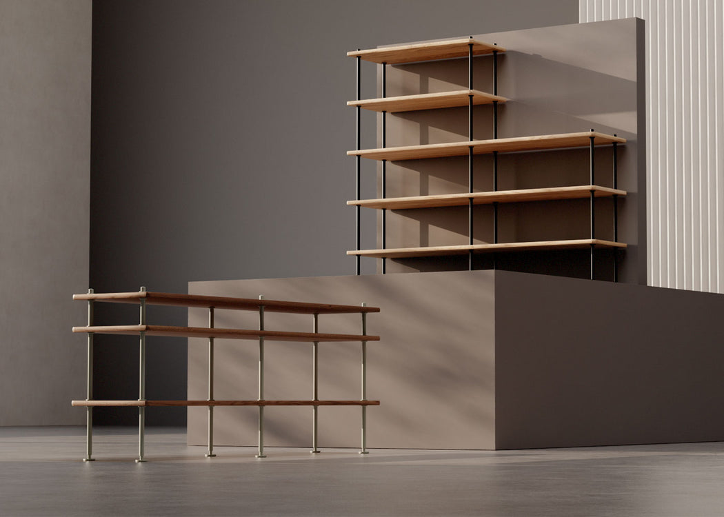 BM0253 Shelving System Configuration 4 Oiled Walnut