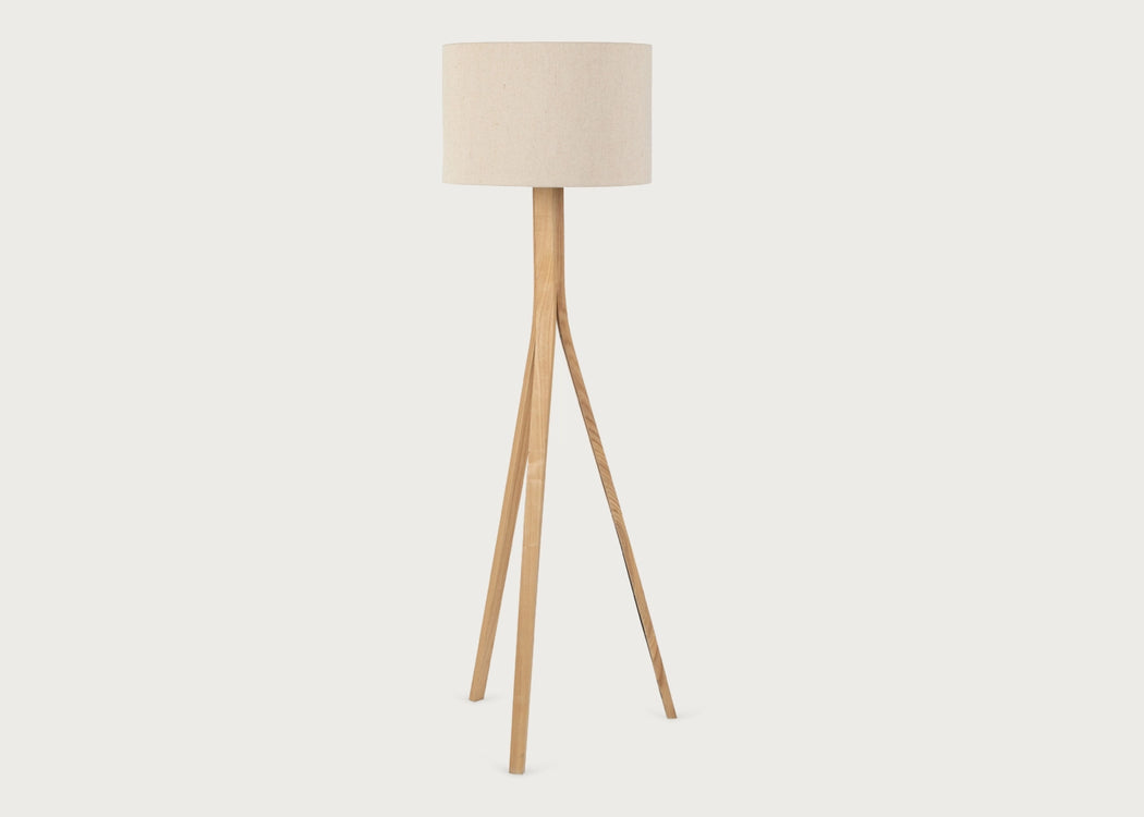 Baxter Wooden Floor Lamp with Shade Dark Ash