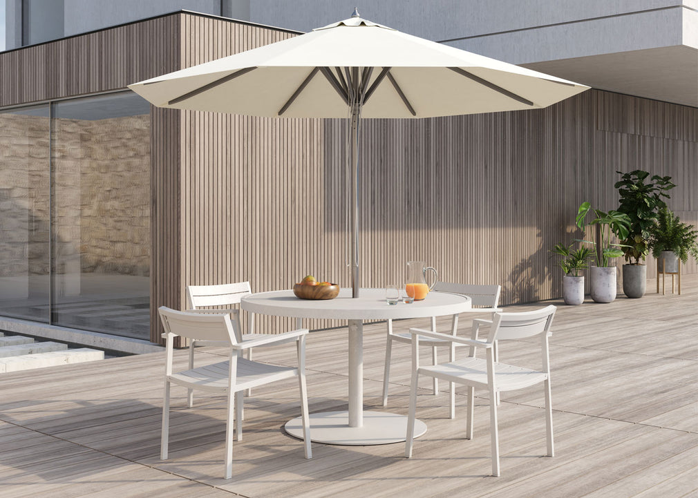 Eos Outdoor Round Dining Table White