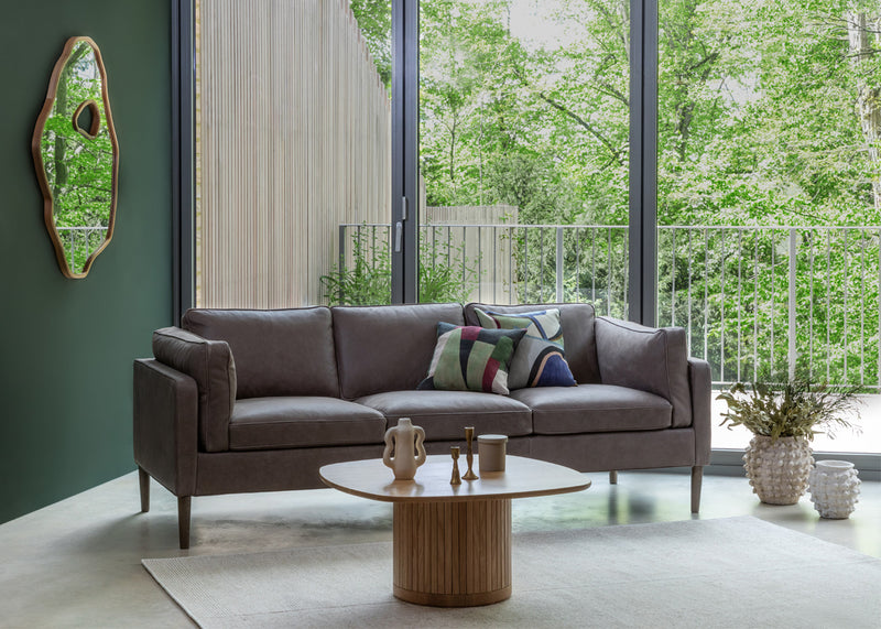 Sonno 2 Seater Sofa Daino Leather Elephant / Natural