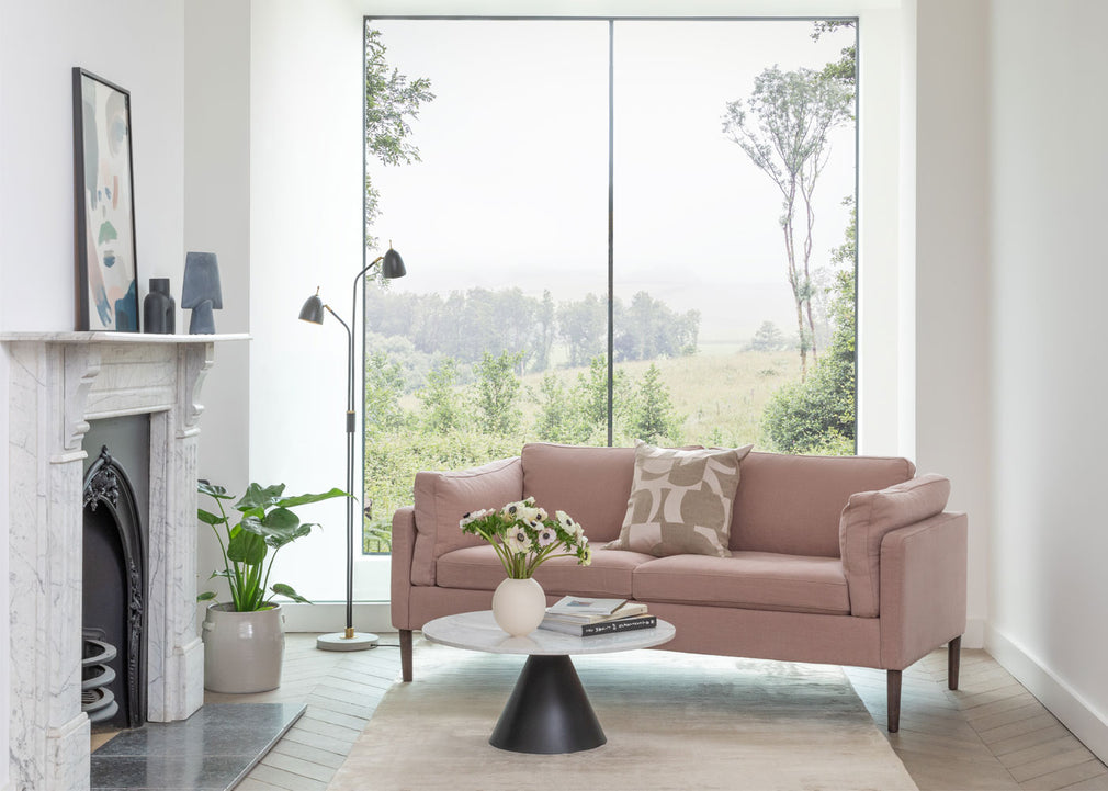 Sonno 3 Seater Sofa Daino Leather Elephant / Natural