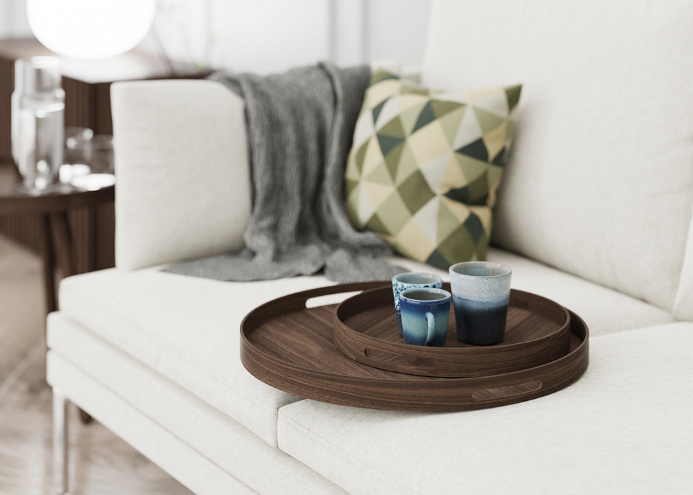 Busboy Round Bistro Tray Oak / Small