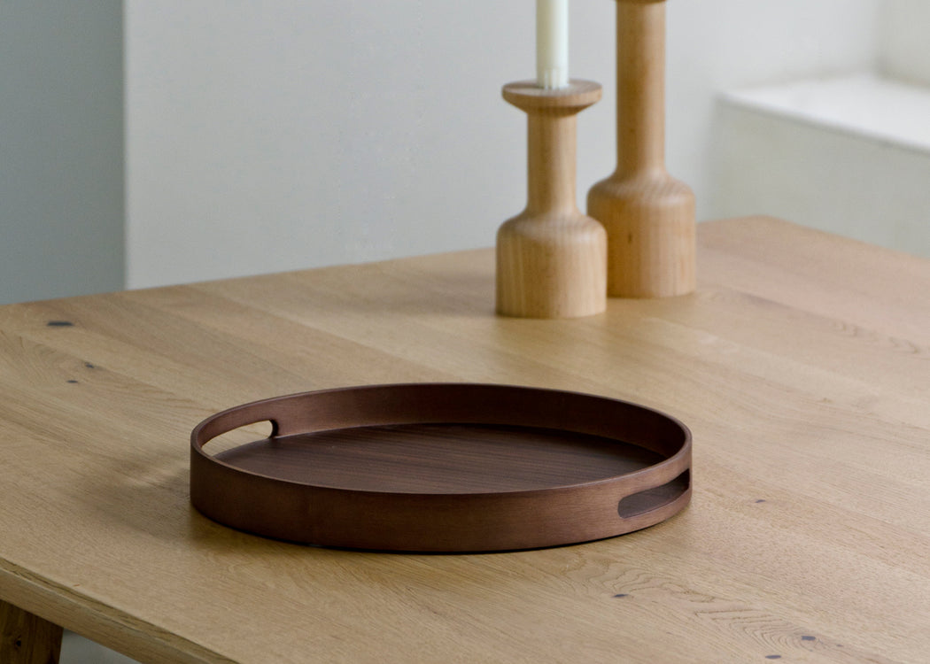 Busboy Round Bistro Tray Oak / Small