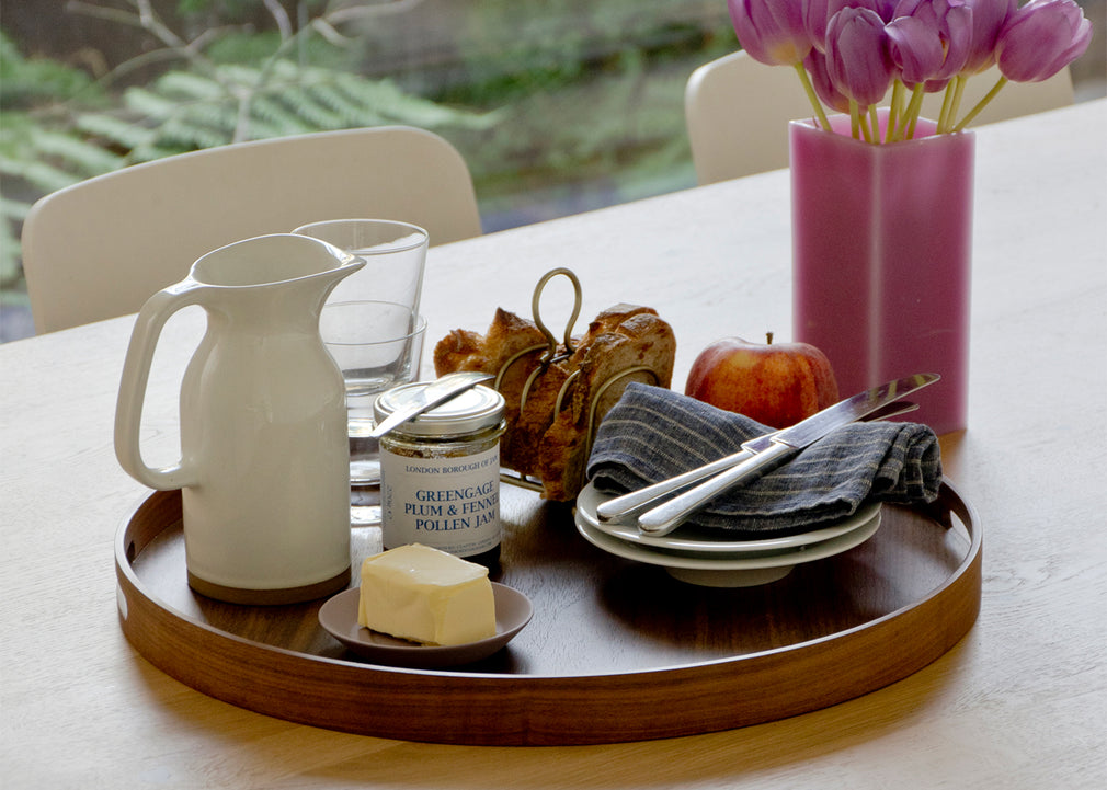 Busboy Round Bistro Tray Oak / Small