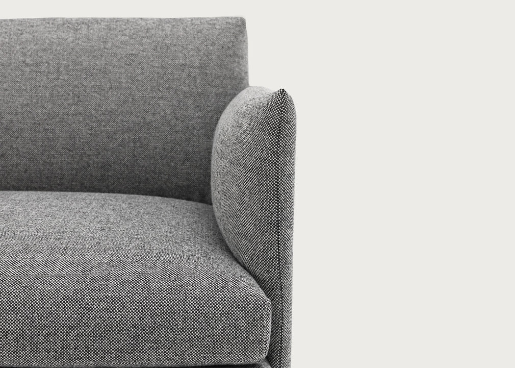 Outline Corner Chaise Sofa Left Hand Facing Kvadrat Fiord Dark Green 961 / Black