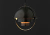 Multi-Lite Pendant Black Brass Frame Small