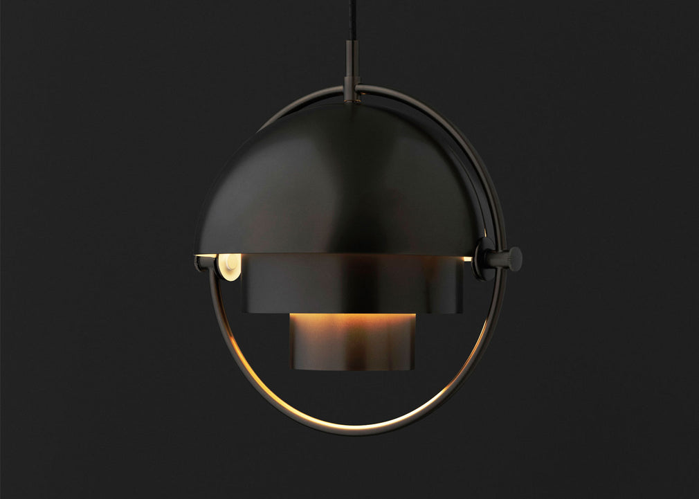 Multi-Lite Pendant Black Brass Frame Small