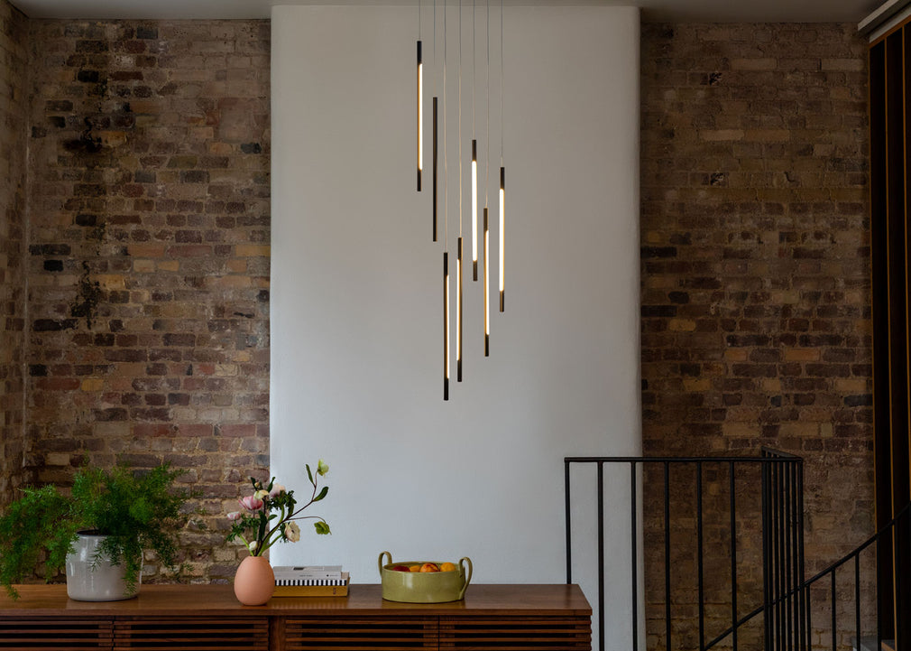 Saber LED Chandelier 7 Light Cluster Pendant Black