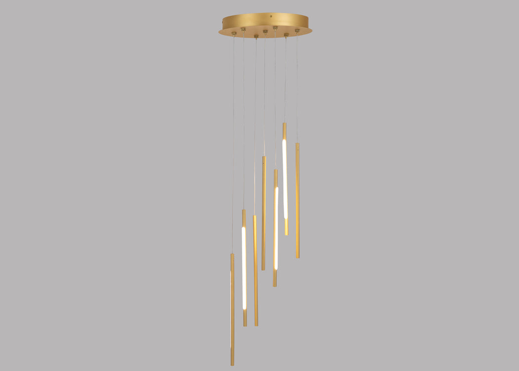 Saber LED Chandelier 7 Light Cluster Pendant Black
