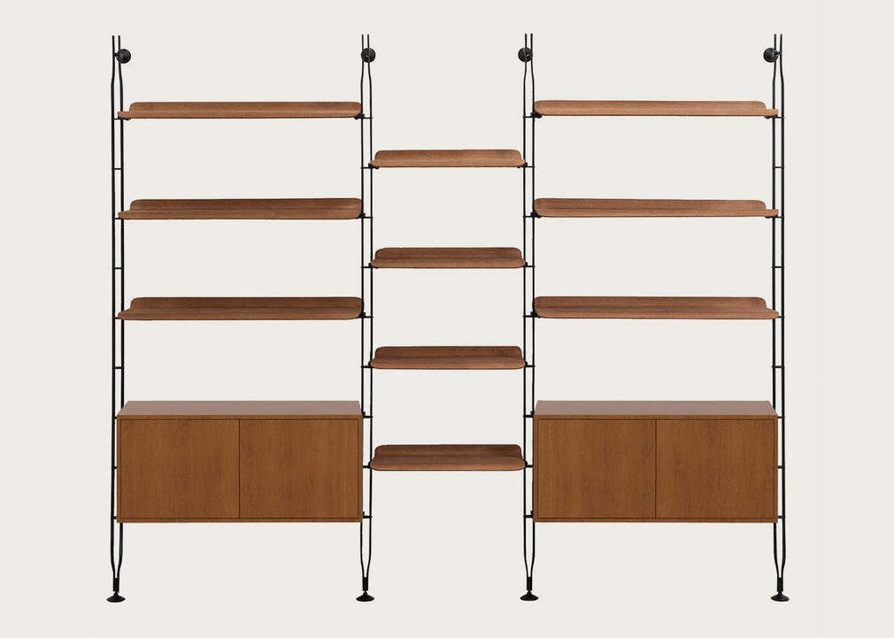 Adam Wood Bookshelf 5 Shelves (2 Struts) / Black Ash