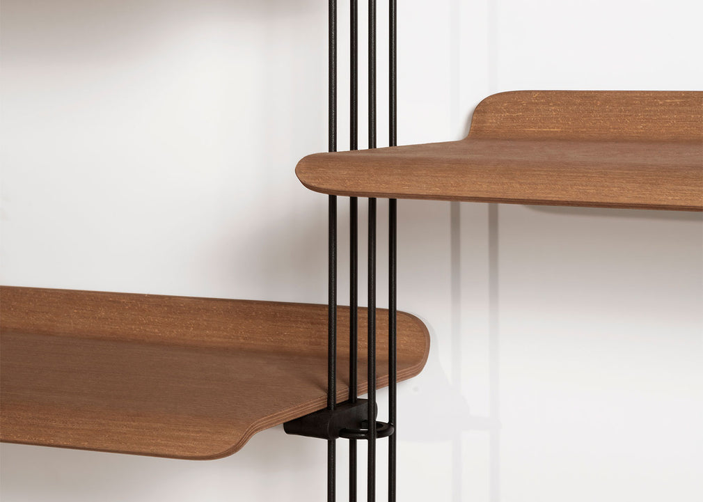 Adam Wood Bookshelf 5 Shelves (2 Struts) / Black Ash