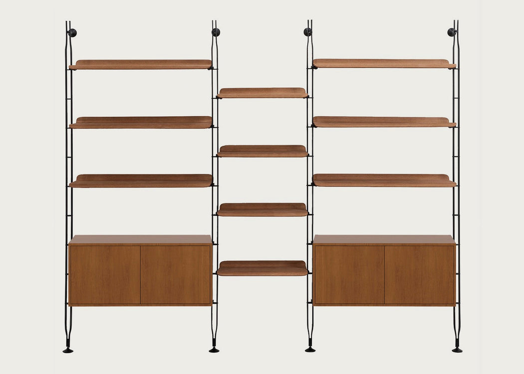 Adam Wood Bookshelf Black Ash / 5 Shelves (2 Struts)
