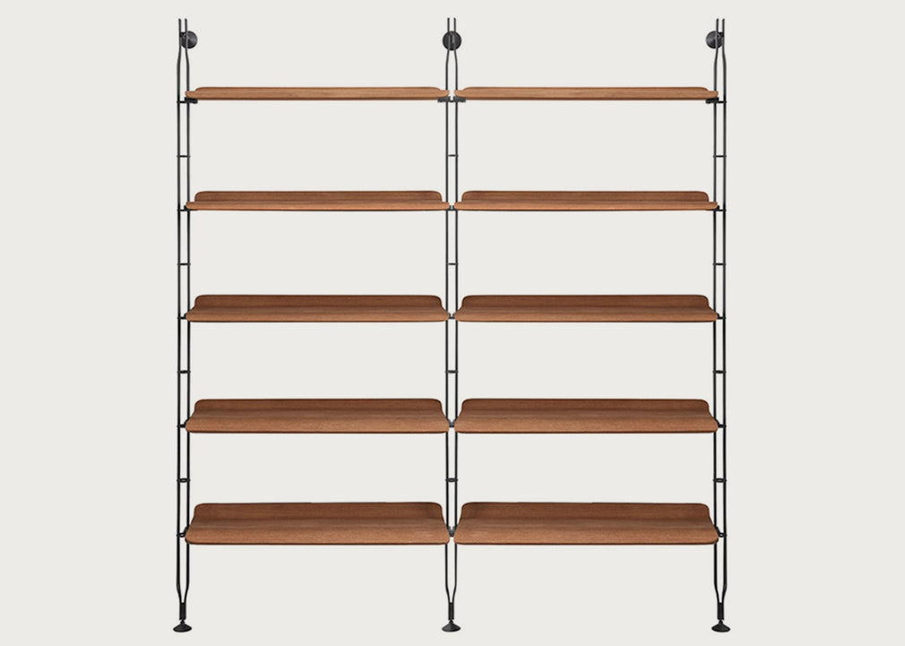 Adam Wood Bookshelf 5 Shelves (2 Struts) / Black Ash