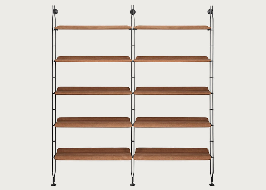 Adam Wood Bookshelf 5 Shelves (2 Struts) / Black Ash