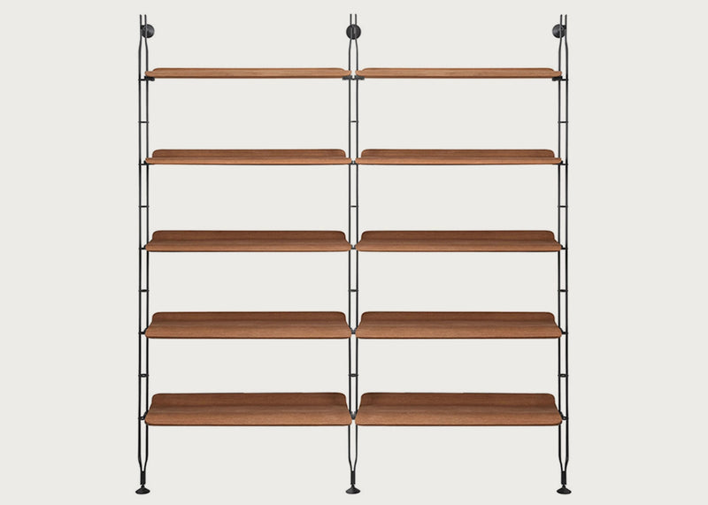 Adam Wood Bookshelf 5 Shelves (2 Struts) / Black Ash
