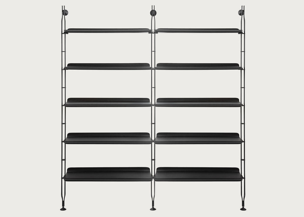 Adam Wood Bookshelf Black Ash / 5 Shelves (2 Struts)