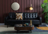 Hepburn 3 Seater Sofa Daino Leather Elephant / Natural