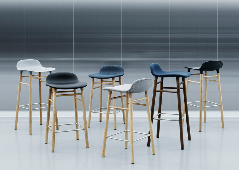 Form Barstool with Plastic Seat Black