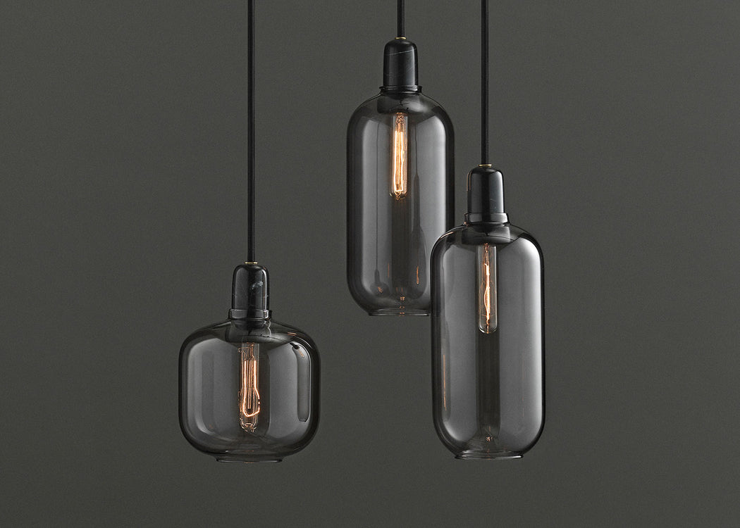 Amp Pendant Light Large Smoke & Black