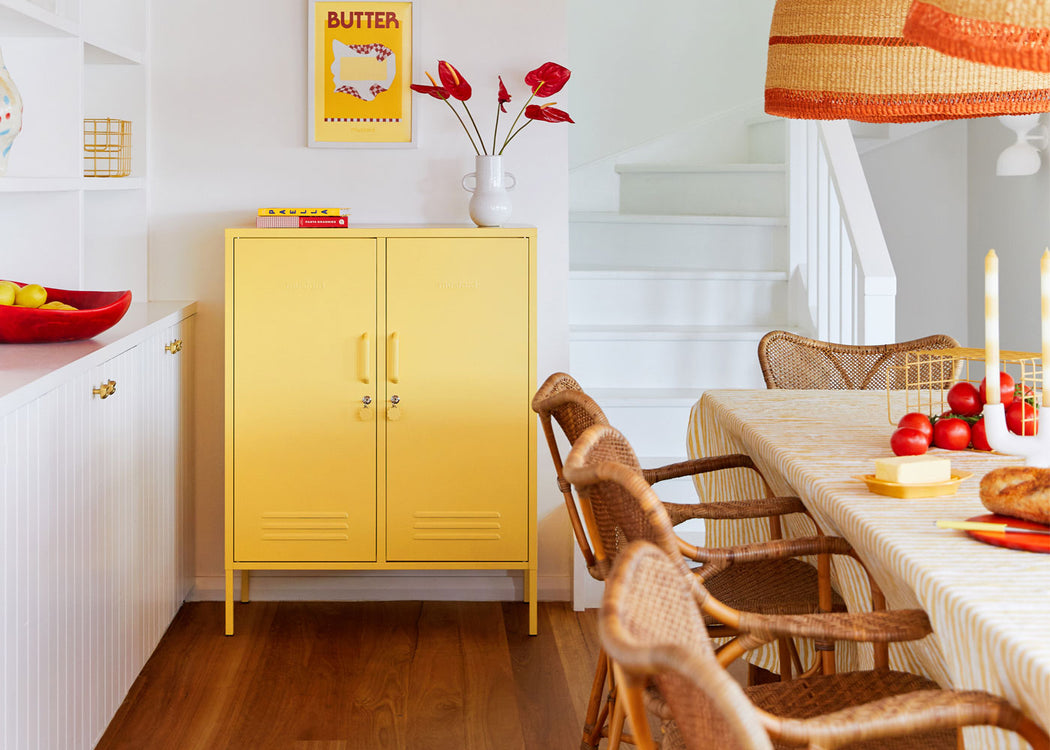 The Midi Locker Mustard