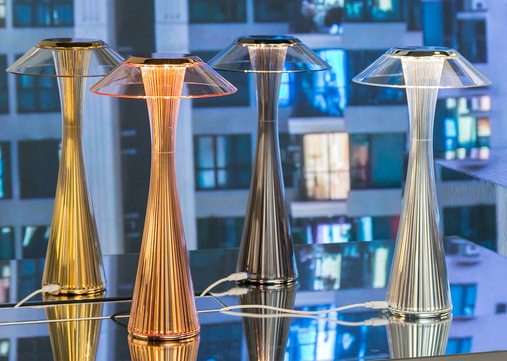 Space LED Portable Table Lamp Chrome
