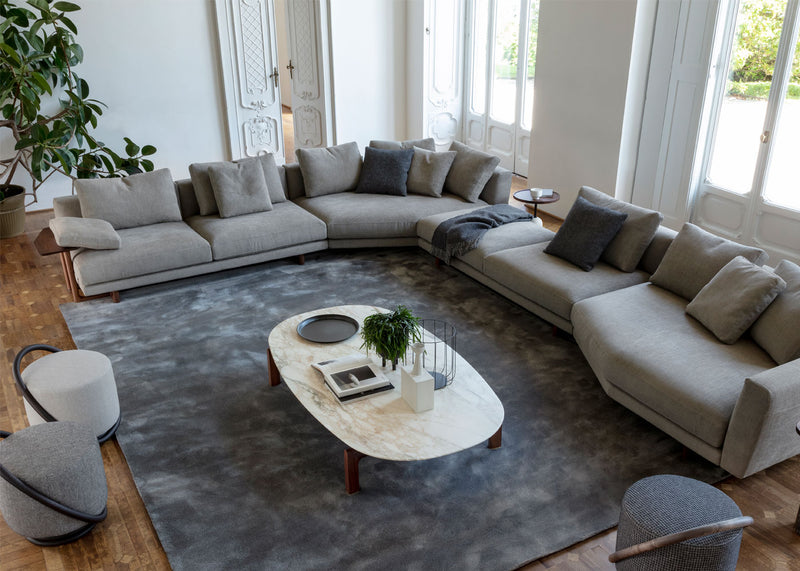 Quay Oval Coffee Table Marble Sahara