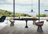Saarinen Dining Table with Black Base Dia. 107cm (Round) / Arabescato Marble