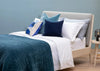 Kantha Velvet Bedspread Steel Blue 140cm x 200cm