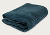 Kantha Velvet Bedspread Steel Blue 140cm x 200cm