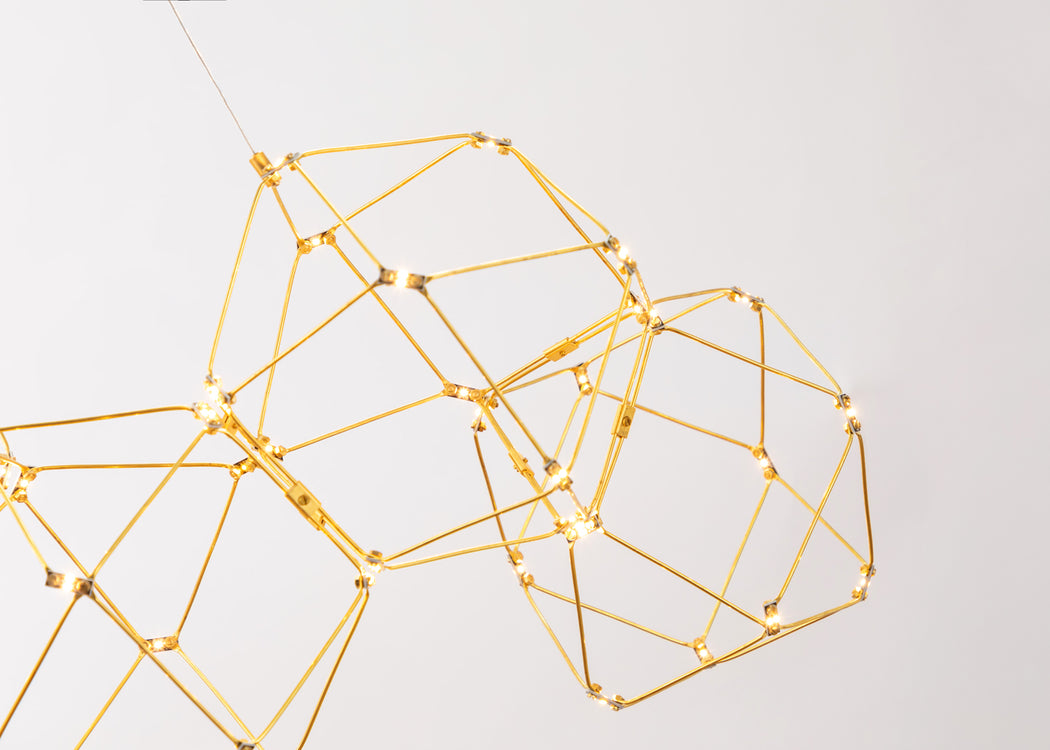 Supernova LED Long Pendant Light Brass