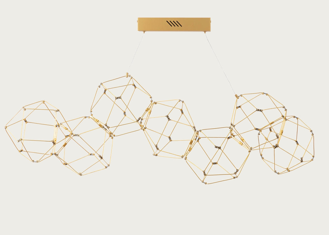 Supernova LED Long Pendant Light Brass