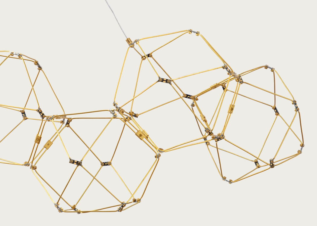 Supernova LED Long Pendant Light Brass