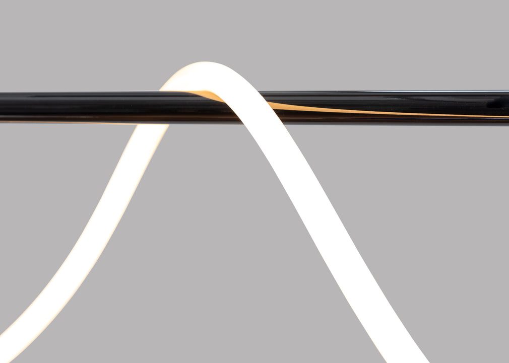 Wave LED Long Pendant Light Satin Gold
