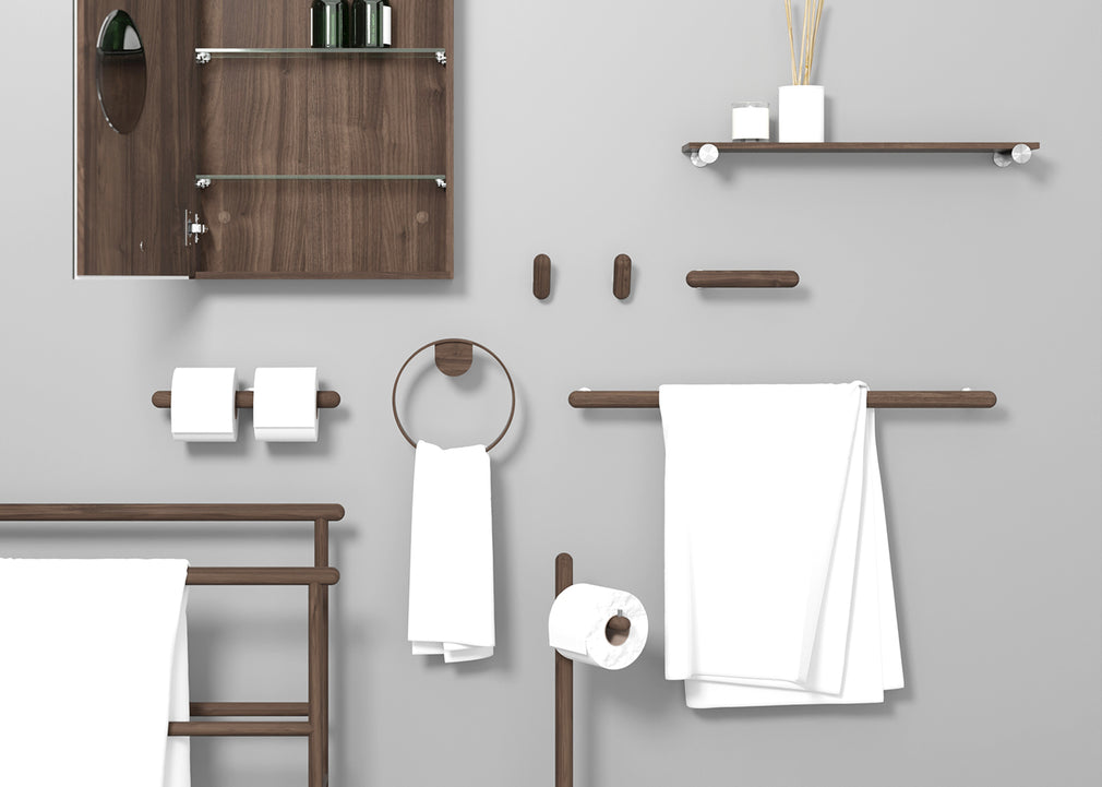 Yoku Freestanding Towel Rail Walnut