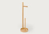 Yoku Freestanding Toilet Roll Holder Round Walnut